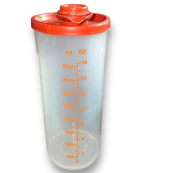 Tupperware Sweet Saver Syrup Dispenser Honey Condiment Paprika Red 640 Vintage - Picture 2 of 14